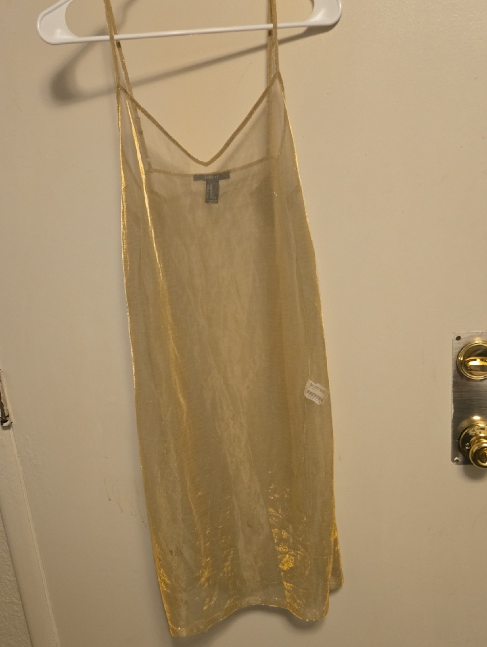 Forever 21 Shimmering Gold Sheer Slip Dress